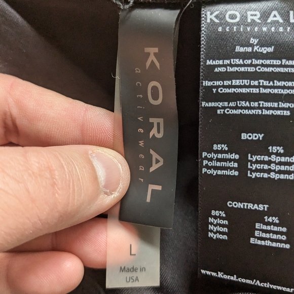KORAL Black Madr In USA Legging Crop Size Large For Wonen - Picture 6 of 9